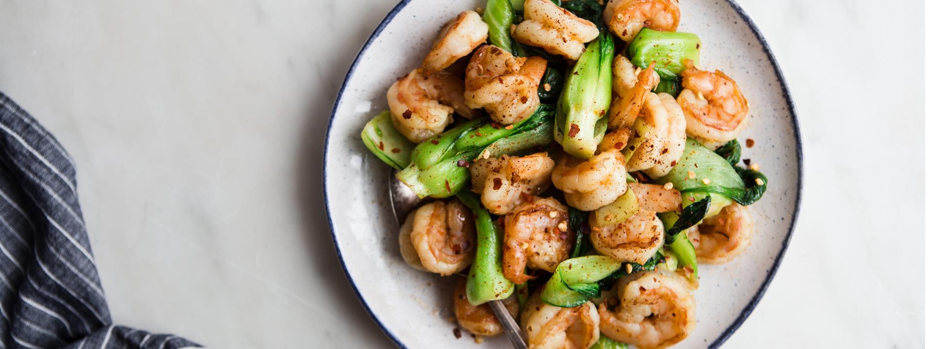 shrimp bok choy mushroom stir fry