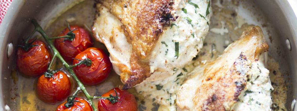 goat cheese basil chicken