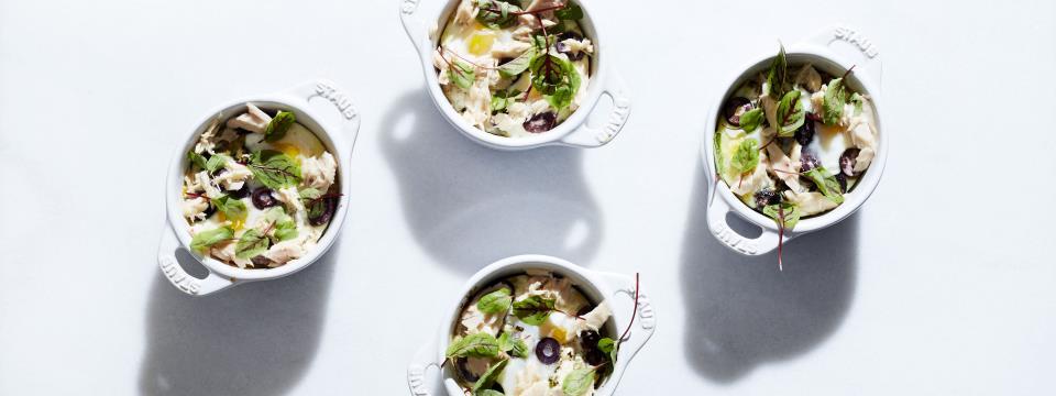 tuna, baked, recipe, eggs, Tuna and Olive Baked Eggs
