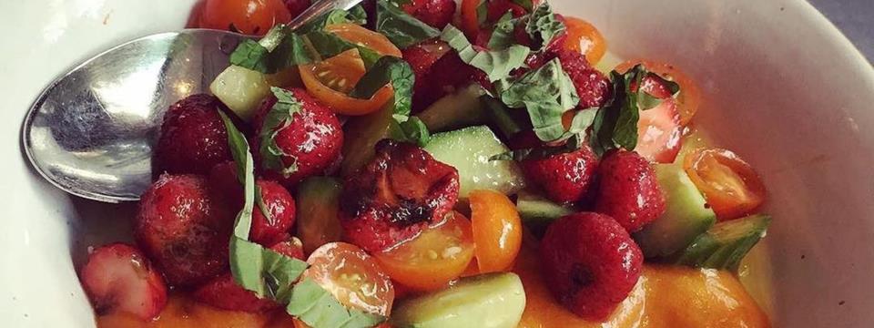 loring place, nyc, recipes, restraurant, greenwich village, dan kruger, strawberry, salad, grilled