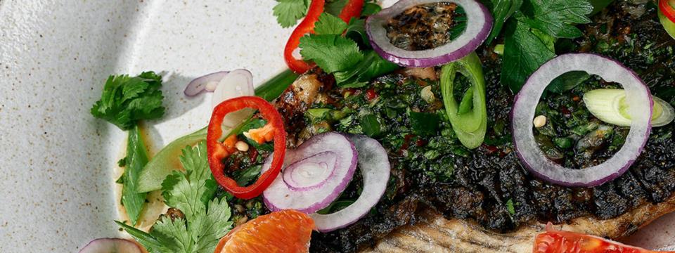 Barramundi, Asian, Salsa Verde citrus, Fennel Salad, recipe