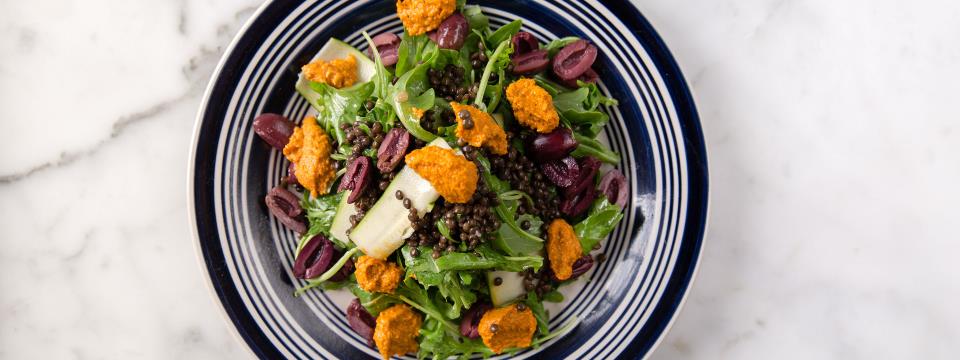 lentil, arugula, salad, chef steps, recipe, meal prep