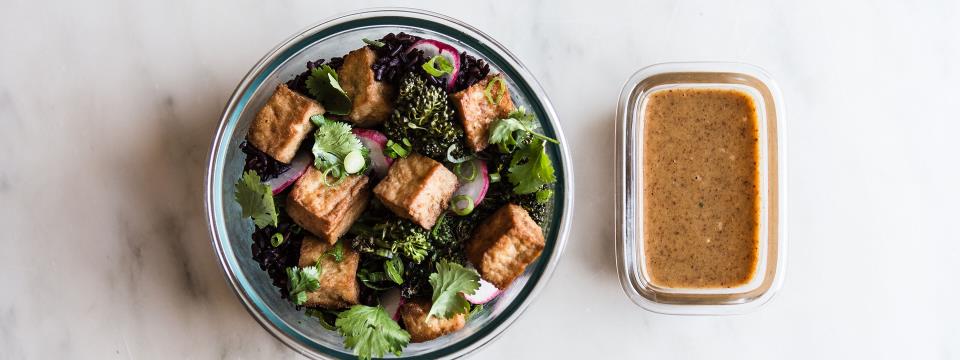 modern proper, tofu, crispy, bowl, meal prep